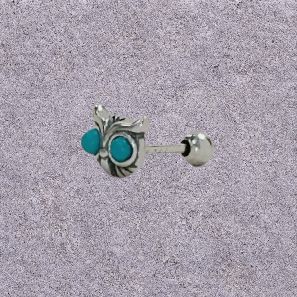 Oxidized Silver Owl Face Studs