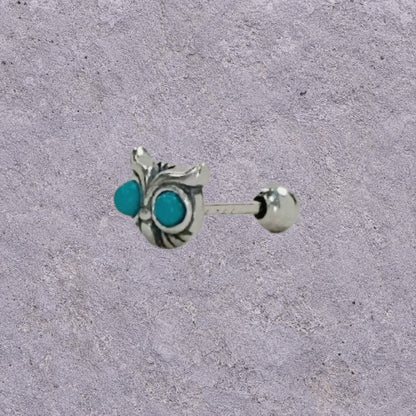 Oxidized Silver Owl Face Studs