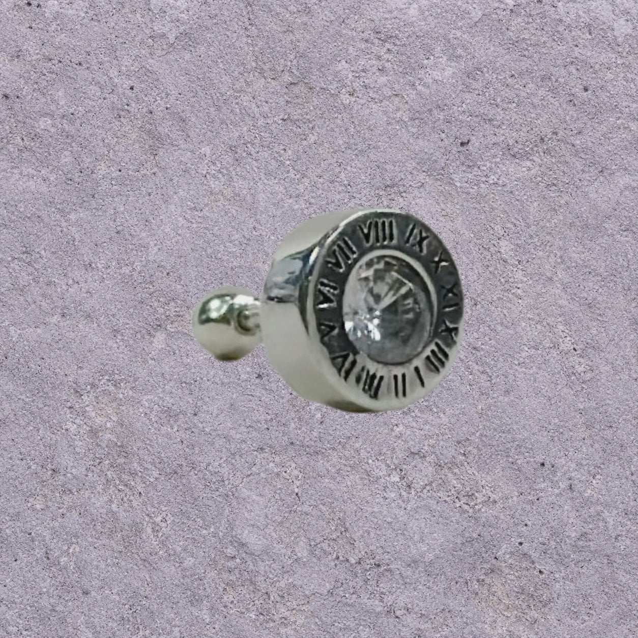 Roman Dial Oxidized Silver Studs