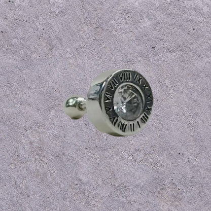 Roman Dial Oxidized Silver Studs