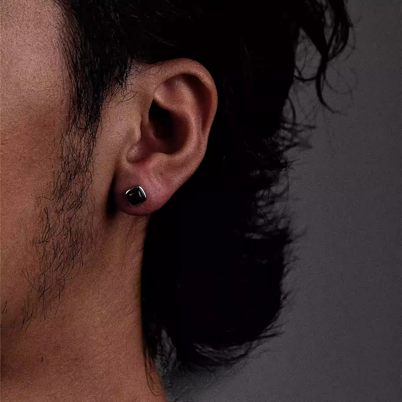 S925 Silver Black Onyx Stud Earrings