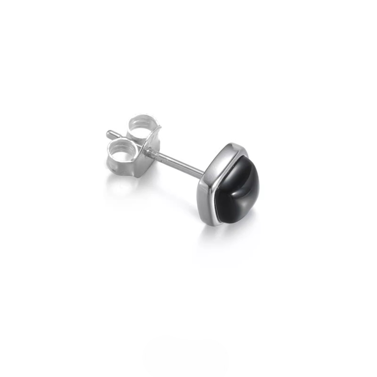 S925 Silver Black Onyx Stud Earrings