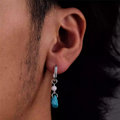 S925 Silver Raw Turquoise Shell Pearl Earrings