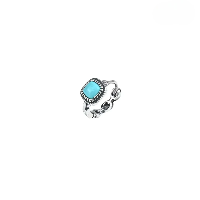 S925 Silver Vintage Turquoise Huggies Unisex Artisan Hoops