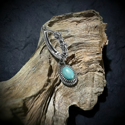 Artisan Turquoise S925 Silver Hoops Unisex Streetwear Statement