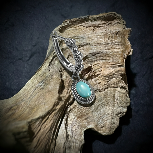 Artisan Turquoise S925 Silver Hoops Unisex Streetwear Statement