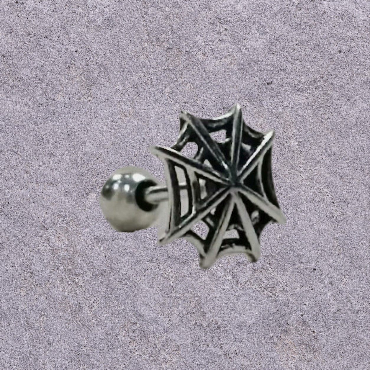 Spiderweb Oxidized Silver Studs