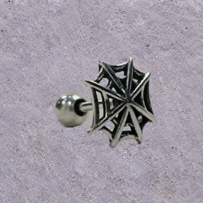 Spiderweb Oxidized Silver Studs