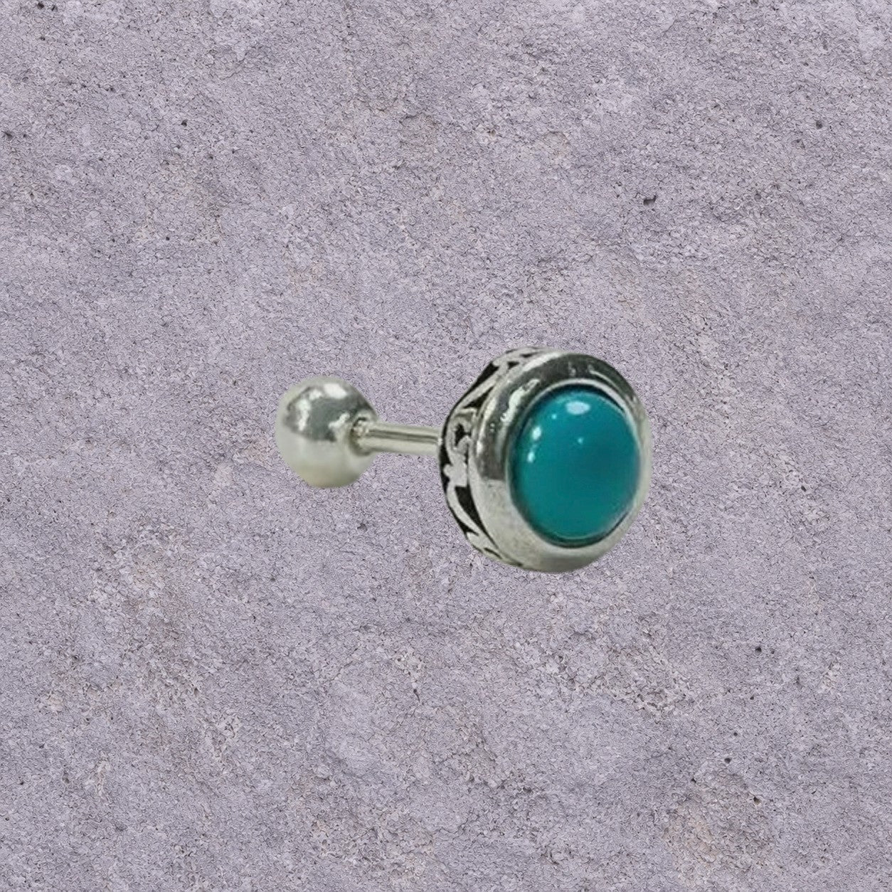 Turquoise Bezel Screw Back Studs