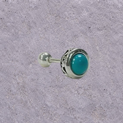 Turquoise Bezel Screw Back Studs