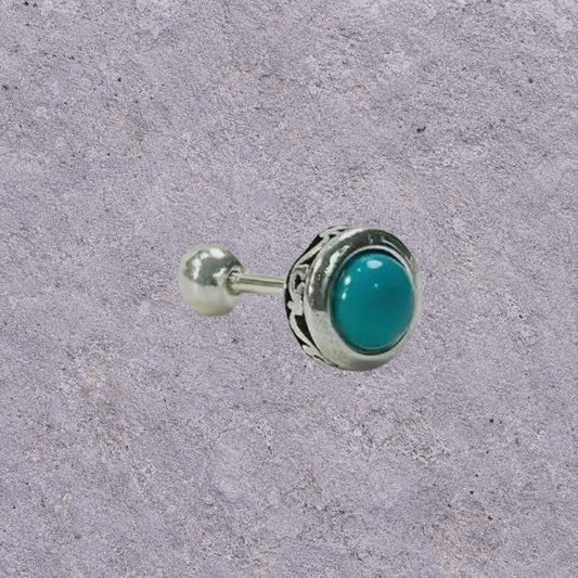 Turquoise Bezel Screw Back Studs