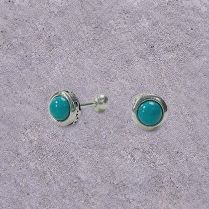 Turquoise Bezel Screw Back Studs