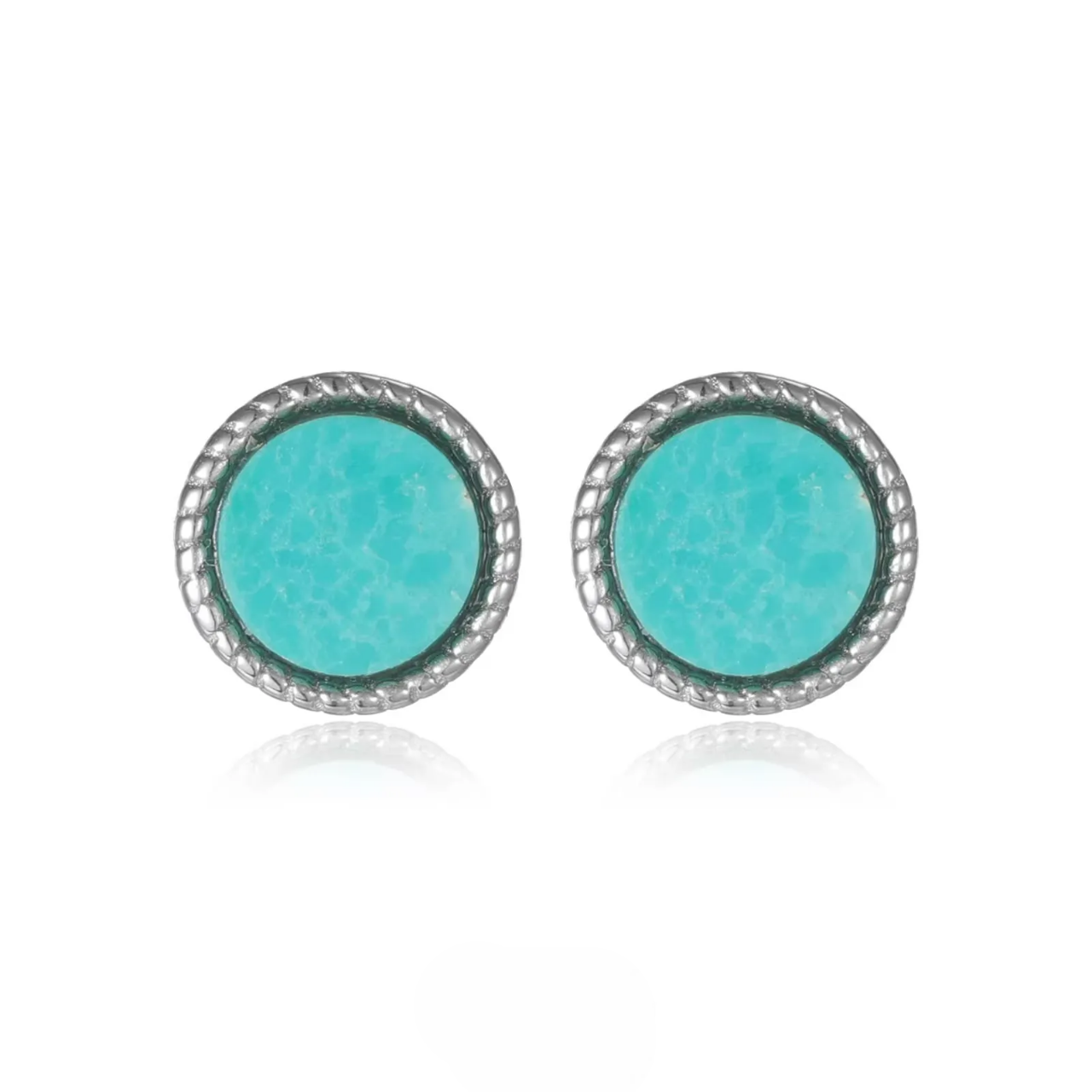 Vintage Turquoise Silver Earrings Tribal Spirit Grounding Unisex Studs