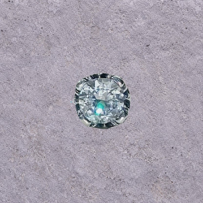 White Zircon Oxidized Silver Screw Back Studs